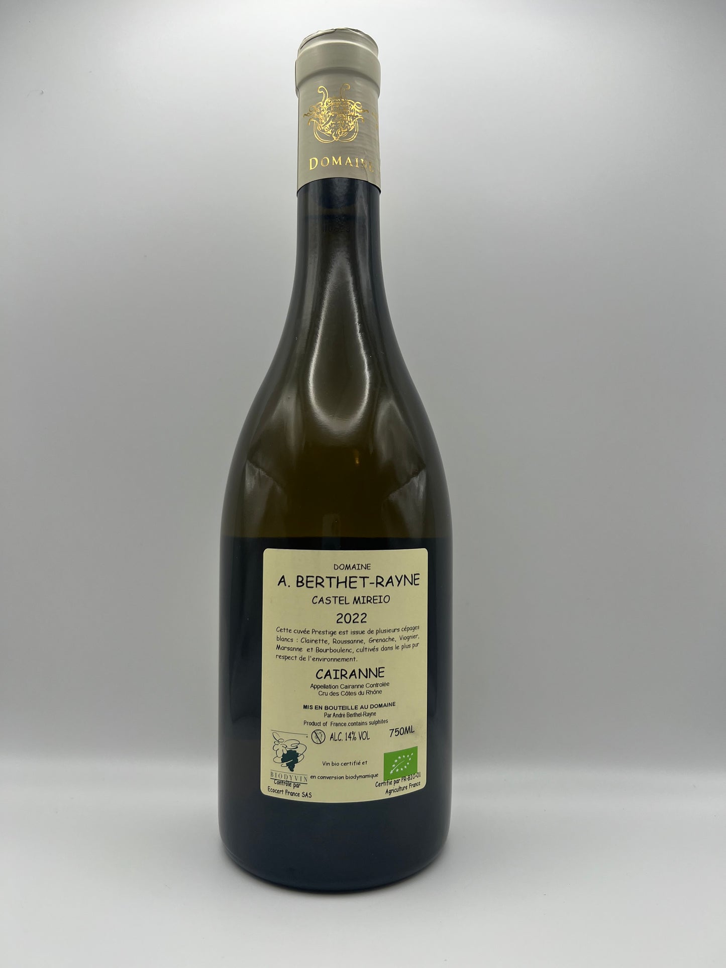 BERTHET-RAYNE - Cru Cairanne Blanc Castel Mireio - 2022 - 0,75l