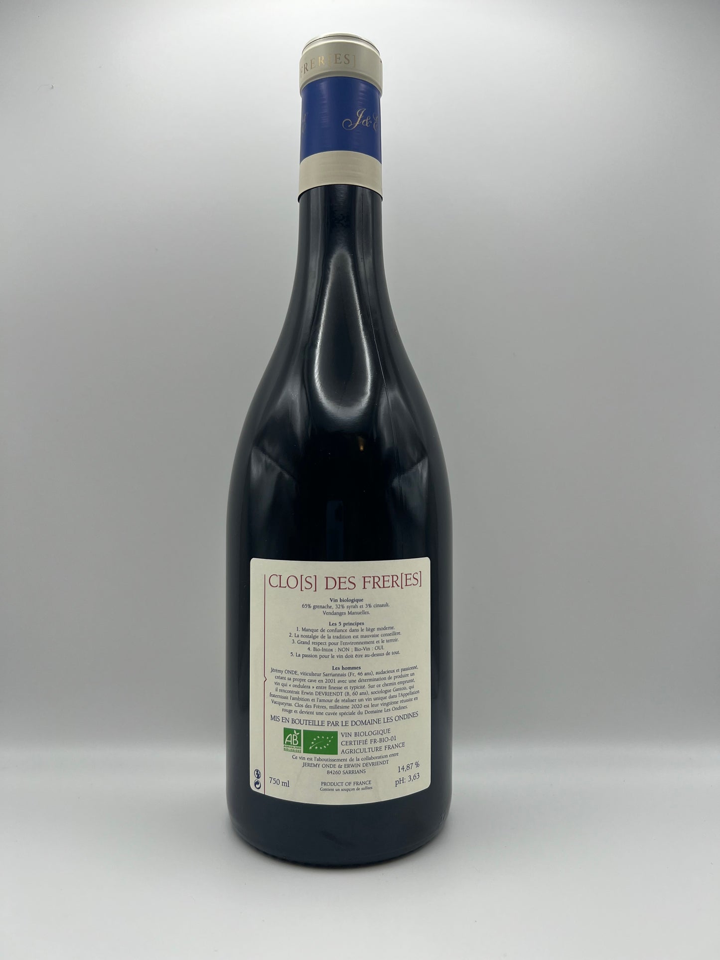 CLOS DES FRERES - Cru Vacqueyras Rouge - 2020 - 0,75l