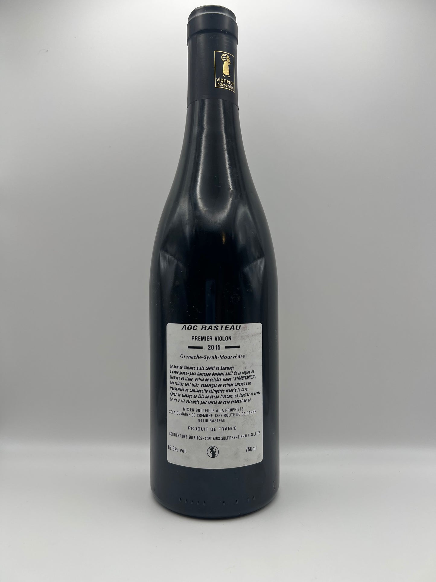CREMONE - Cru Rasteau Rouge 1er Violon - 2015 - 0,75l