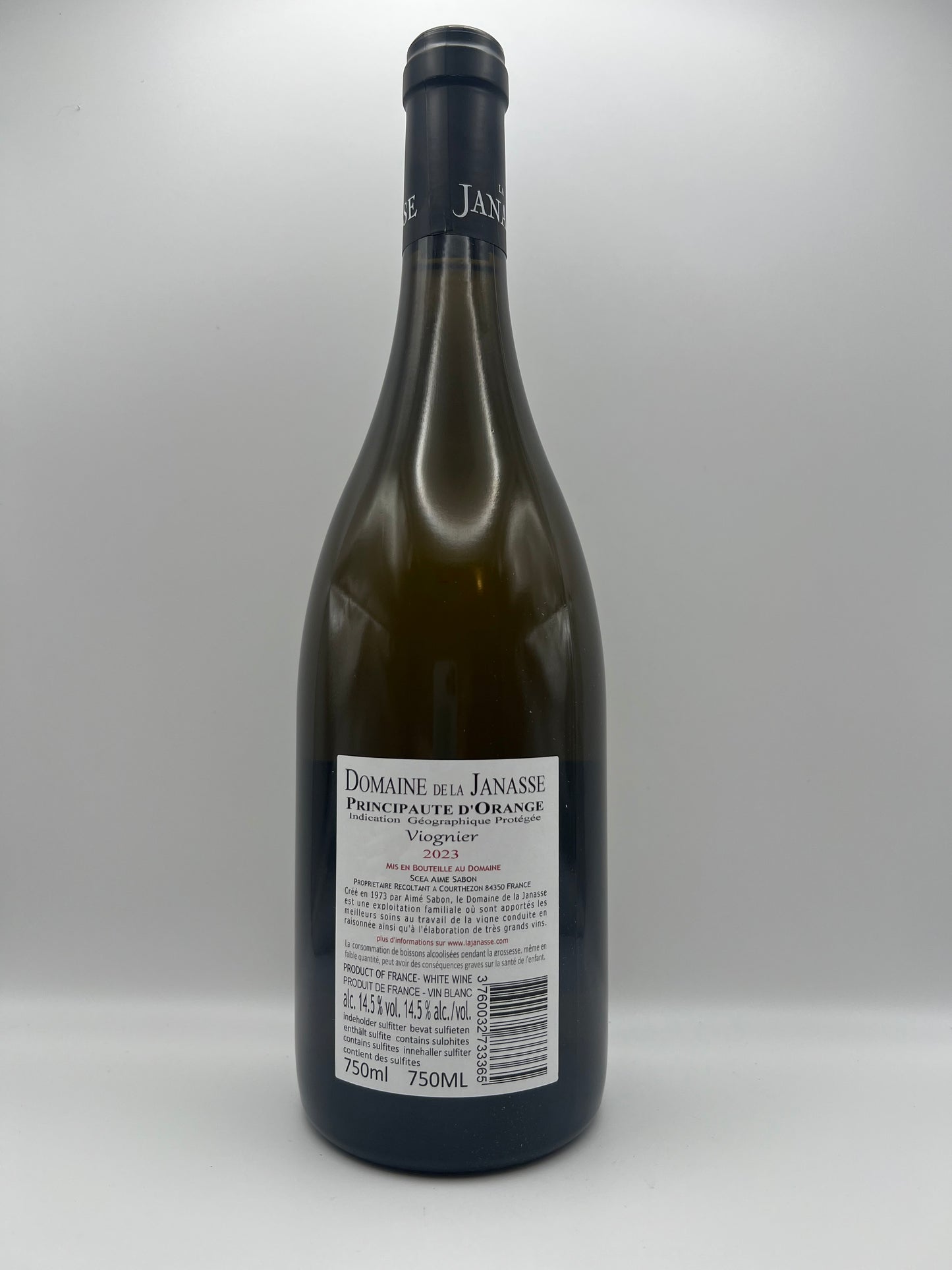 DE LA JANASSE - IGP Principauté d'Orange Blanc Viognier - 2023- 0,75l