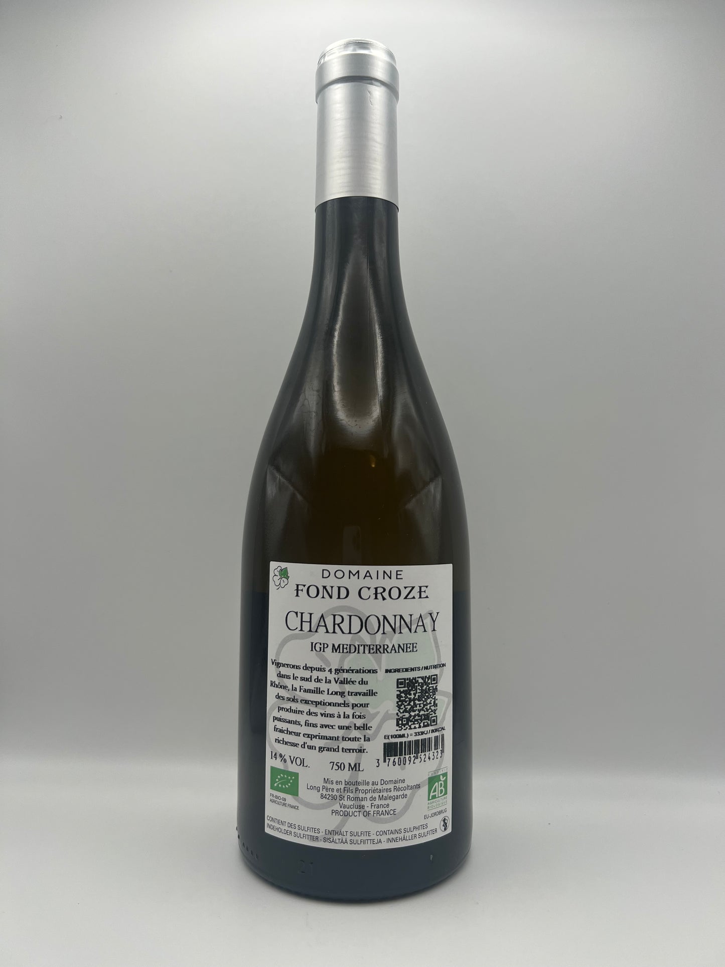 FOND CROZE - IGP Chardonnay Blanc Méditerranée - 2024 - 0,75l