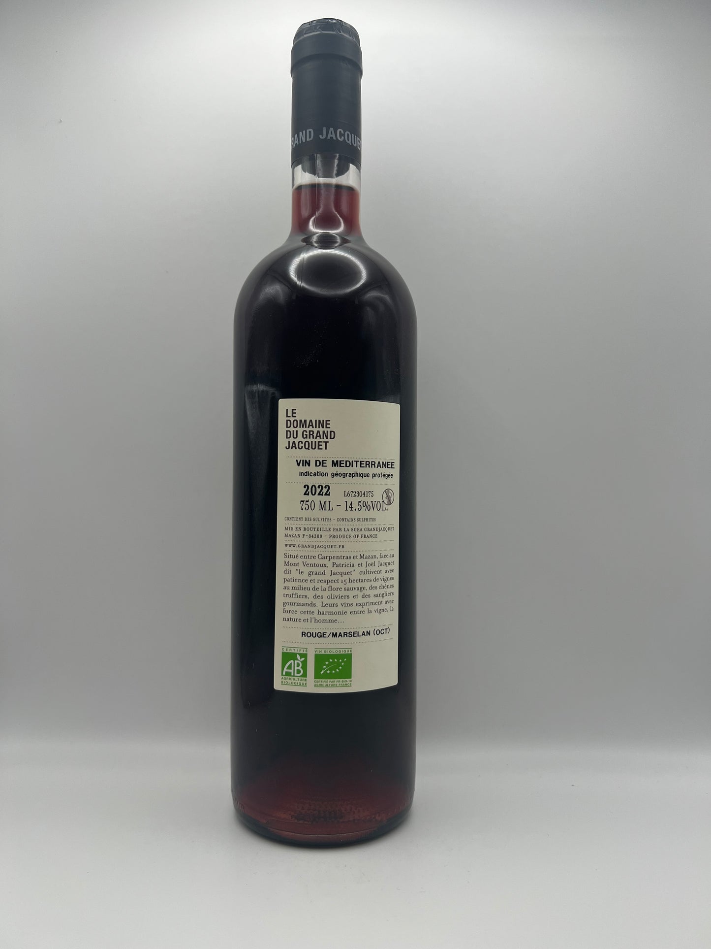 GRAND JACQUET - IGP Méditerranée Le gourmand de vignes - vendange tardive Rouge - 0,75l
