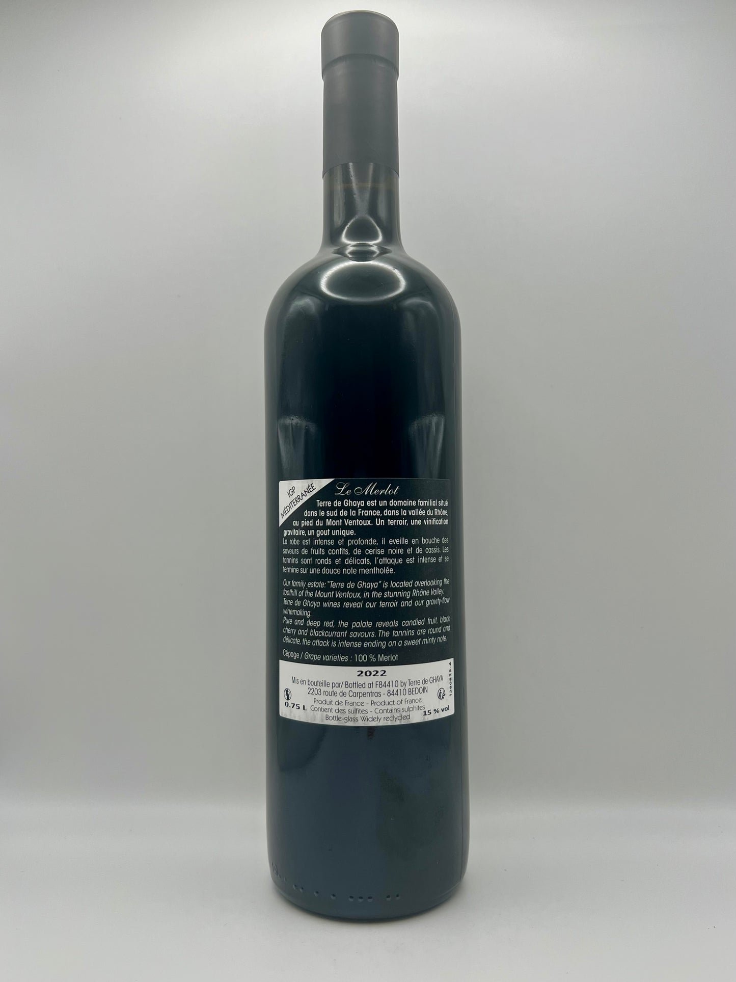TERRE DE GHAYA - IGP Méditerranee Rouge Le Merlot - 2022 - 0,75l