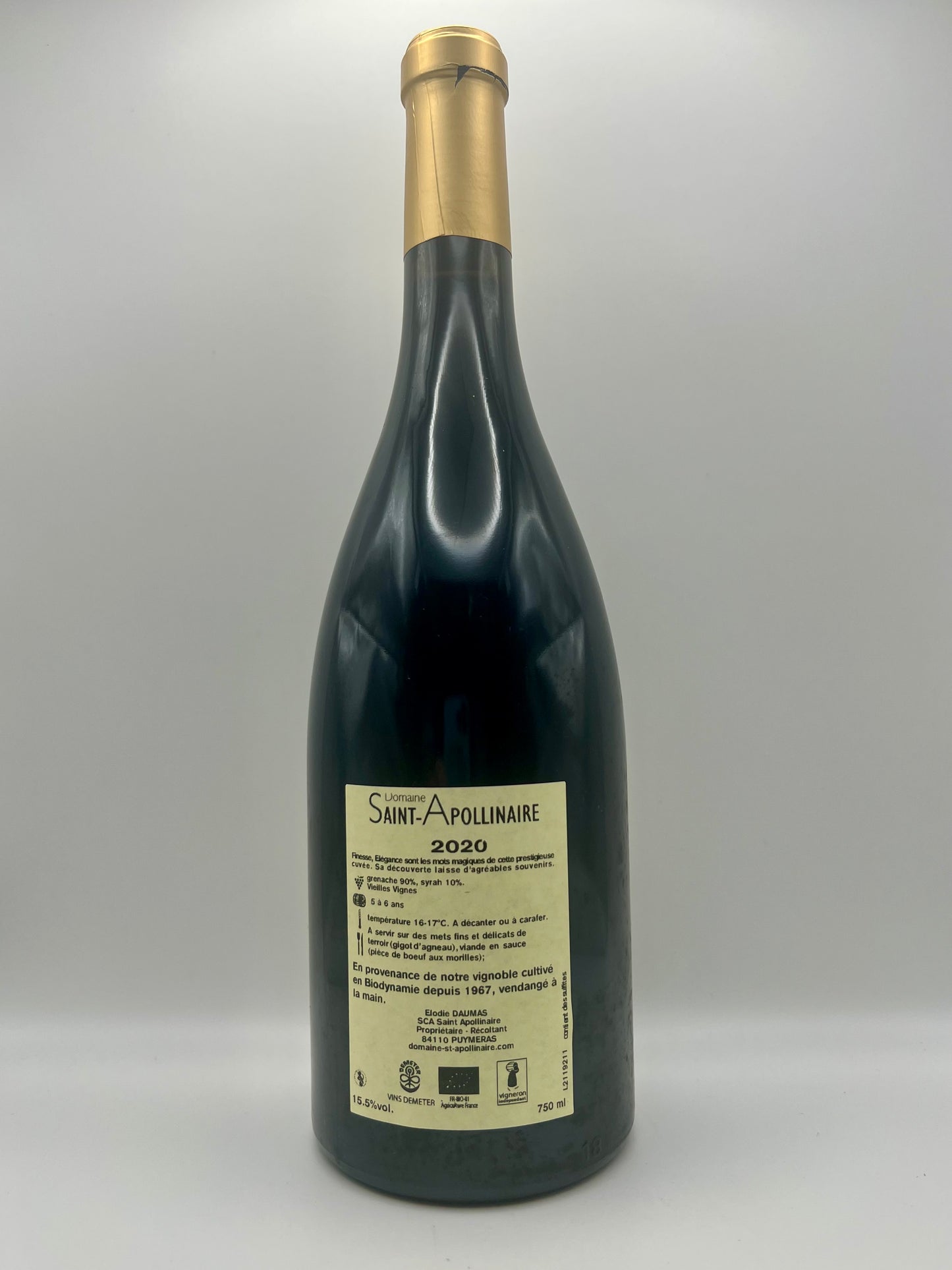 SAINT-APOLLINAIRE - CDR Rouge Quintessence - 2022 - 0.75l